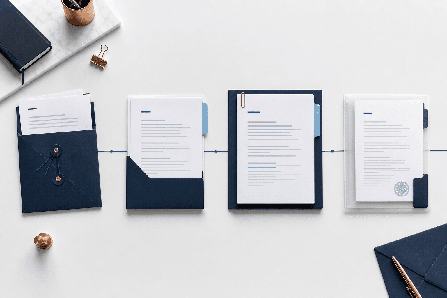 Documents de financement hypothécaire reliés par un fil de travail